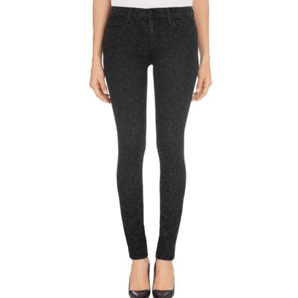 J Brand Super Skinny Black Leopard Jeans